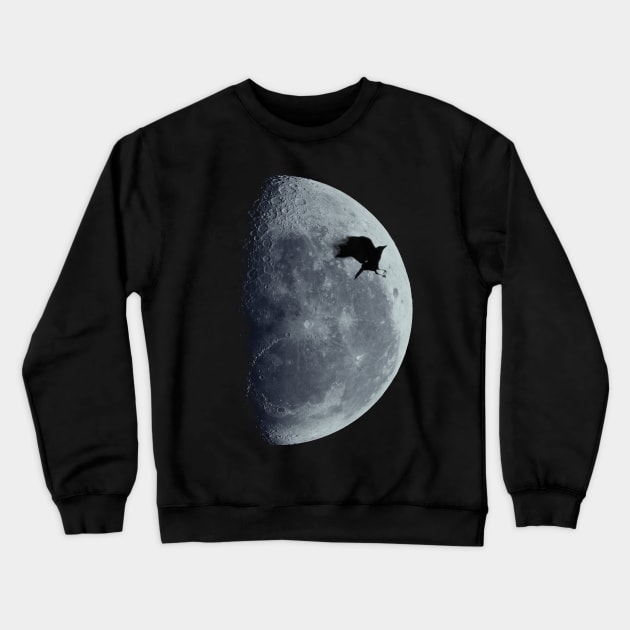 Half Moon and Crow Crewneck Sweatshirt by DyrkWyst